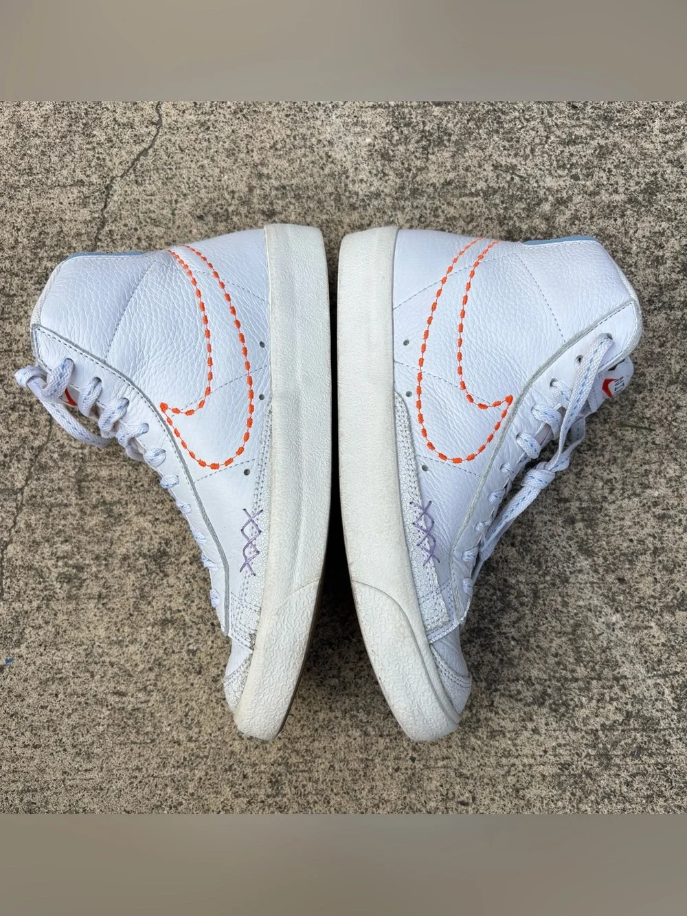 Nike Blazer Mid 77 Vintage Nike 101 White Multi Stitch Sneakers 8.5